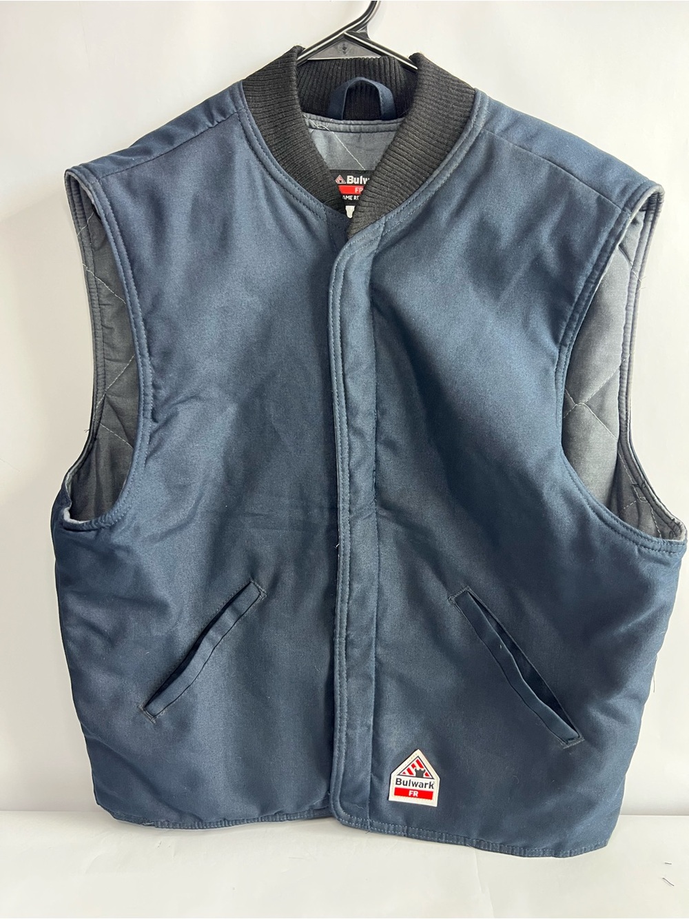 Bulwark FR Vest Mens Large Navy Blue Flame Resistant Nomex Workwear LNS8NV2